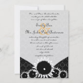 Invitations de Black Sunflower Mariage damassé (Dos)