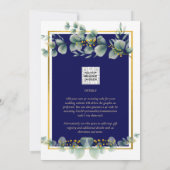 Invitations De Boda Elegantes Marine Blue Gold (Dos)
