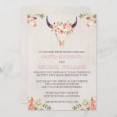 Invitations de Bohème de mariage de crâne (Devant / Derrière)