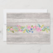 Invitations de bois rustique floral pour l'anniver (Dos)