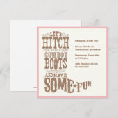 Invitations De Boot Boot De Cowboy Roses (Devant / Derrière)