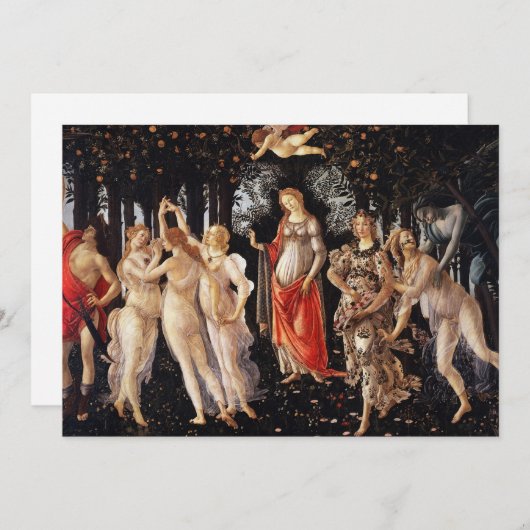 Invitations de Botticelli Primavera (Devant / Derrière)