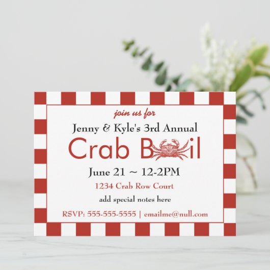 Invitations de bouillie de crabe (Debout devant)