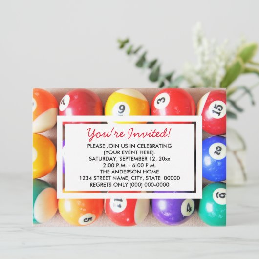 Invitations de boules de pool (Debout devant)