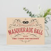 Invitations de boules masquées de style Vintage (Debout devant)