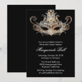 Invitations de boules Masquerade Sweet sixteen per (Devant / Derrière)