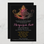 Invitations de boules personnalisées Masquerade -  (Devant / Derrière)