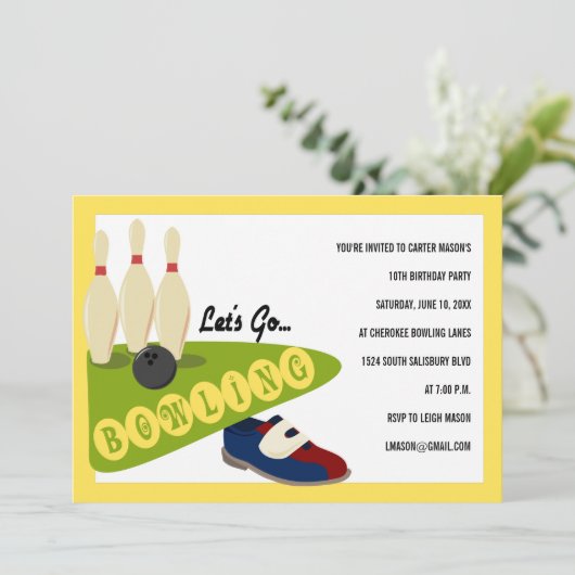 Invitations de Bowling Anniversaire (Debout devant)