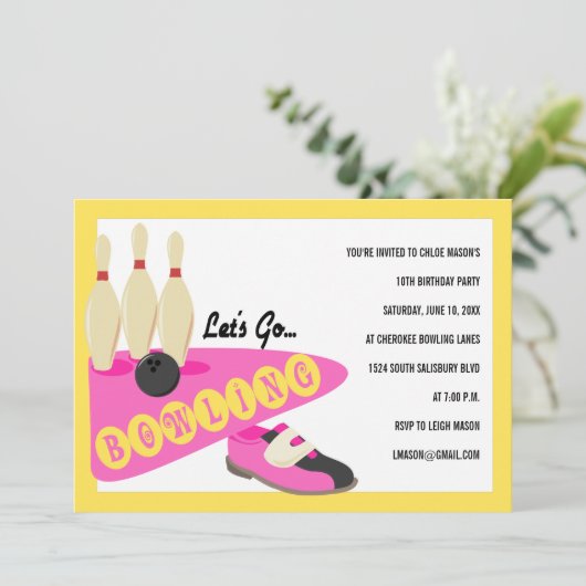 Invitations de Bowling Anniversaire (Debout devant)