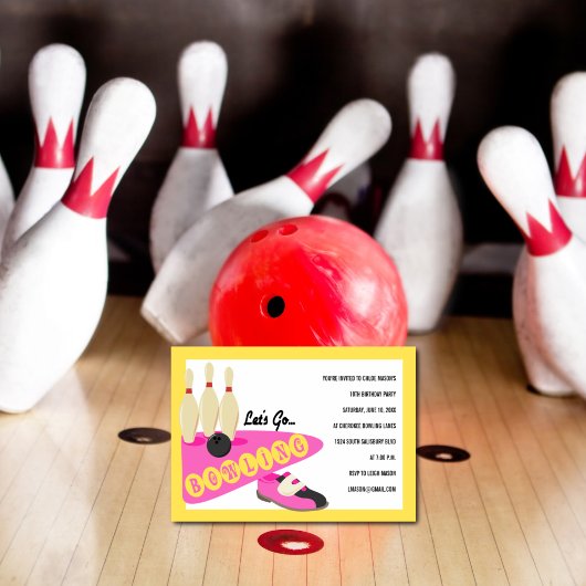 Invitations de Bowling Anniversaire