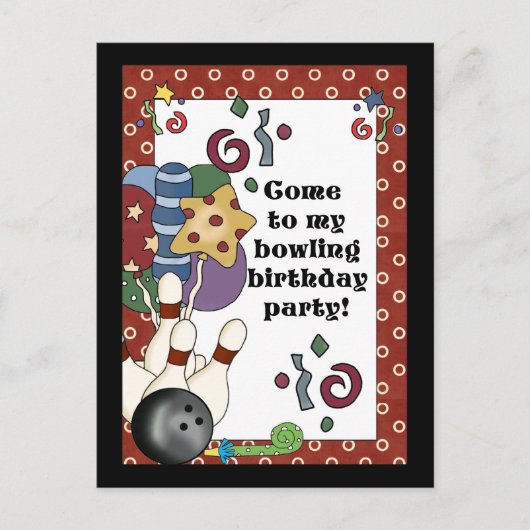 Invitations de Bowling Anniversaire (Devant)