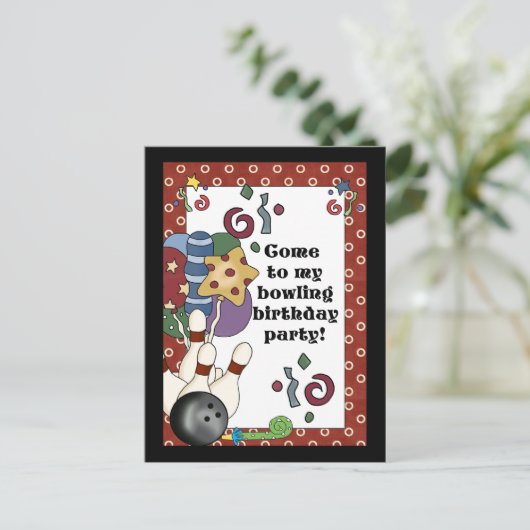 Invitations de Bowling Anniversaire (Debout devant)
