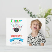Invitations de Bowling avec photo (Debout devant)