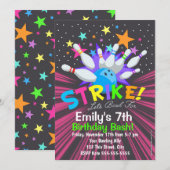 Invitations de bowling, Invitation d'anniversaire  (Devant / Derrière)