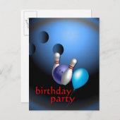 Invitations de Bowling Party personnalisables (Devant / Derrière)
