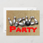 Invitations de Bowling Party personnalisables (Devant / Derrière)