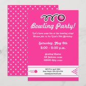 Invitations de Bowling pour l'Anniversaire des fil (Devant / Derrière)