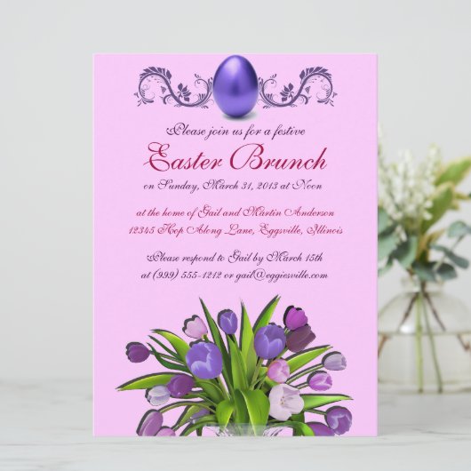 Invitations de brunch de Pâques (Debout devant)