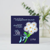 Invitations de Brunch fiançailles {Bleu foncé} (Debout devant)