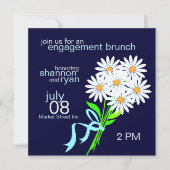 Invitations de Brunch fiançailles {Bleu foncé} (Devant)