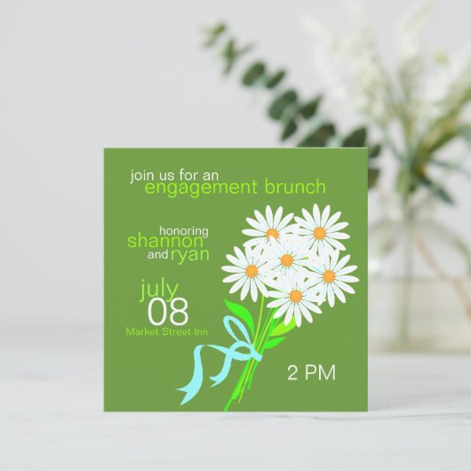 Invitations de Brunch fiançailles {Green} (Debout devant)