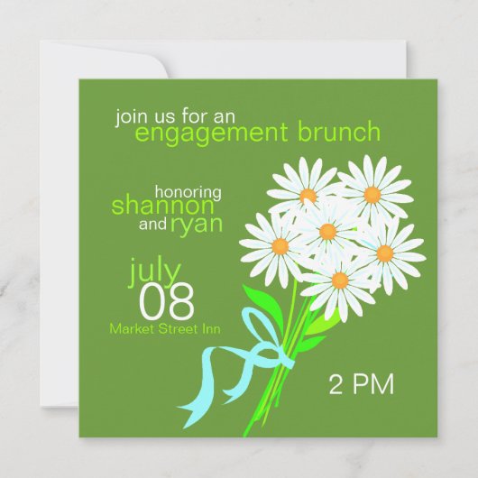 Invitations de Brunch fiançailles {Green} (Devant)