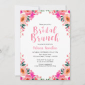 Invitations de brunch nuptial Hot rose Floral (Devant)