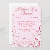 Invitations de brunch pour la fête des mères (Devant / Derrière)