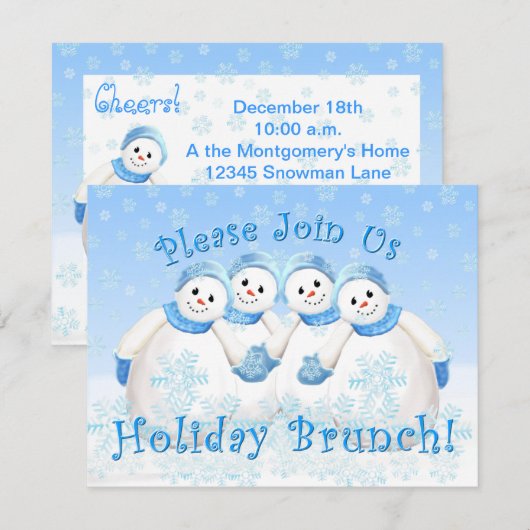 Invitations de brunch pour les filles de neige (Devant / Derrière)