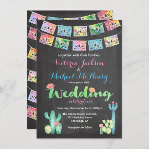 Invitations de cactus Mariages mexicains en aquare