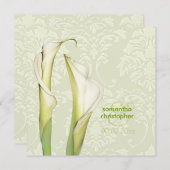 Invitations de calla lillies/mariage damassé d'ivo (Devant / Derrière)