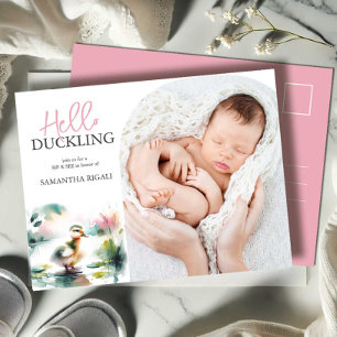 Invitations de canards Sip et voir Baby shower Gir