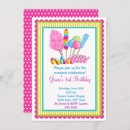 Invitations de Candy Circus (Devant / Derrière)