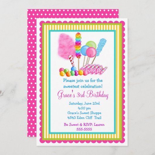 Invitations de Candy Circus (Devant / Derrière)