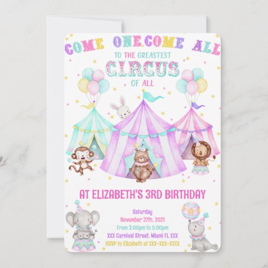 Invitations de carnaval modifiables (Devant)