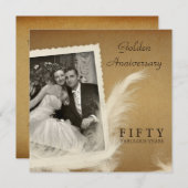 Invitations de Carrés de photos du 50e anniversair (Devant / Derrière)
