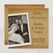 Invitations de Carrés de photos du 50e anniversair (Devant / Derrière)