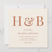 Invitations de Carrés Mariages Monogrammes du dése (Devant)