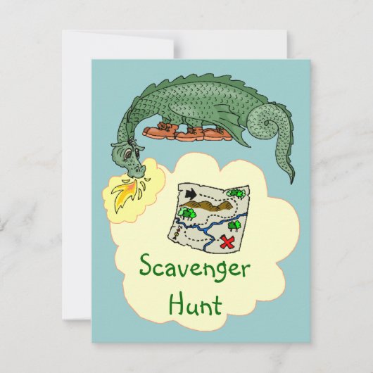 Invitations de carte de dragon et de chasse au (Devant)