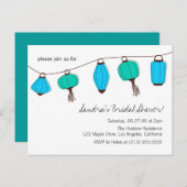 Invitations de carte postale bleu vert chinois (Devant / Derrière)