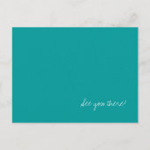 Invitations de carte postale bleu vert chinois (Dos)