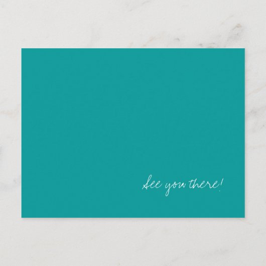 Invitations de carte postale bleu vert chinois (Dos)
