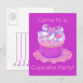 Invitations de carte postale Cupcake Party (Devant / Derrière)