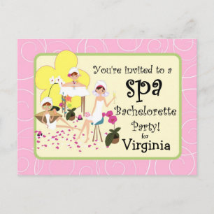 Invitations de carte postale de spa de partie de