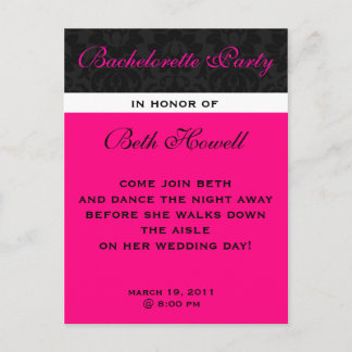 Invitations de cartes postales du Bachelorette Par