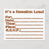 Invitations de cartes postales Hawaiian Luau (Dos)