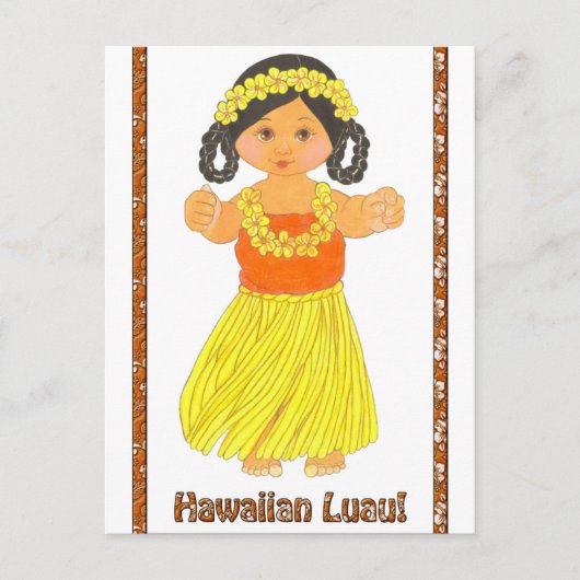 Invitations de cartes postales Hawaiian Luau (Devant)