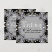 Invitations de célébrations d'anniversaire élégant (Devant / Derrière)