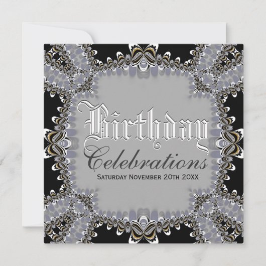 Invitations de célébrations d'anniversaire élégant (Devant)