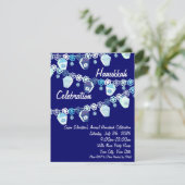 Invitations de célébrations Hanoukka en bleu et bl (Debout devant)